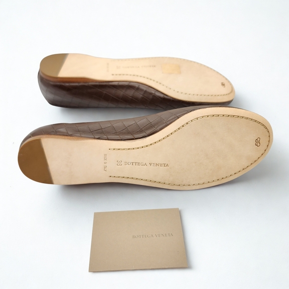 Bottega Veneta Brown Quilted Leather Flats Size 38 – Unused with Box - Picture 11 of 12